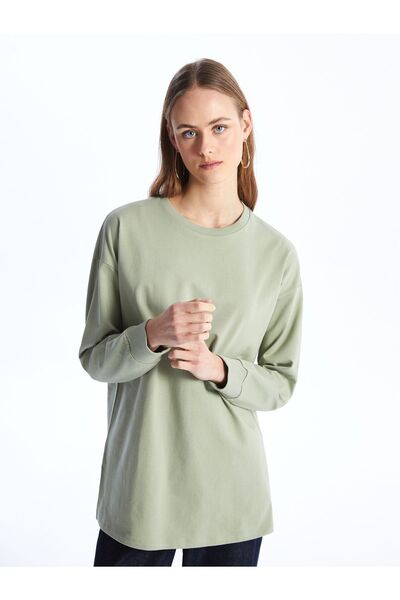 LC Waikiki Túlméretes női pulóver tunika - Crew Neck Plain Cut