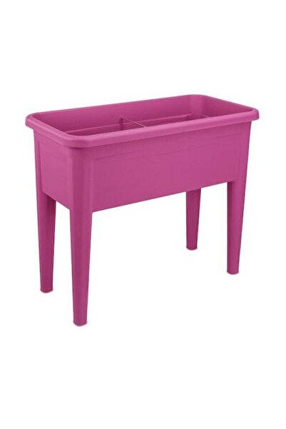 SERİNOVA Fuşya Pembe Ayaklı Bahçe Çit Saksı (2 Adet Set)