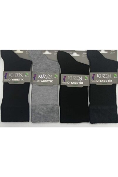KUZEN 4 perechi de șosete pentru diabetici din bambus fără cusături