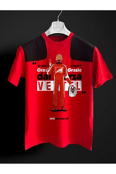 FNBX Sebastian Vettel Red Black T-Shirt