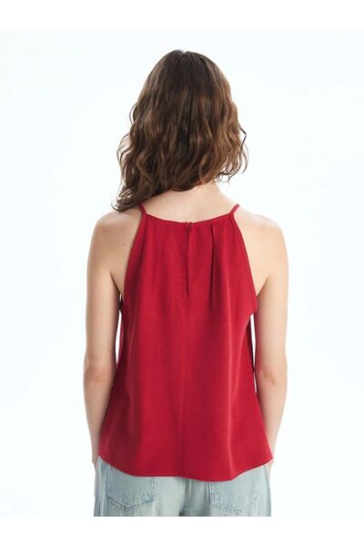 LC Waikiki LCW Vision női blúz - kötőfék nyakú, sima vászonkeverék