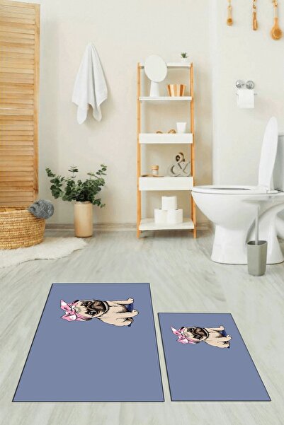 EY HOME Печатен, измиваем, неплъзгащ се, сладък комплект за баня с куче за то...