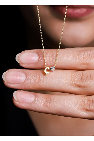 Ziu 925 Ayar El Yazılı Harfli Ve Kalpli Ç Kadın Gümüş Kolye (uzunluk 42 Cm) H...