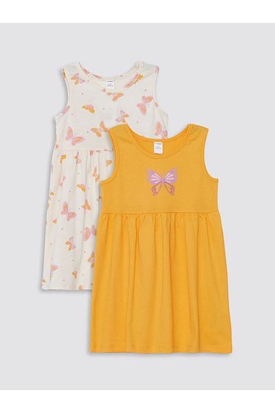 LC Waikiki Βρεφικό φόρεμα LCW Crew Neck Baby girl 2-pack