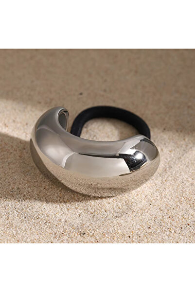 AYMETA Cataramă pentru femei din metal argintiu - elastic