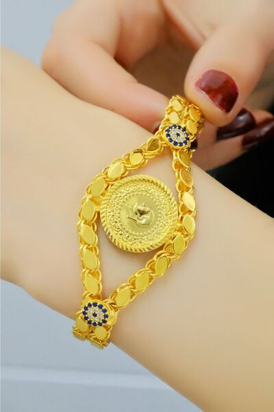 aytekgold 22 Ayar Çeyrekli Pullu Bileklik