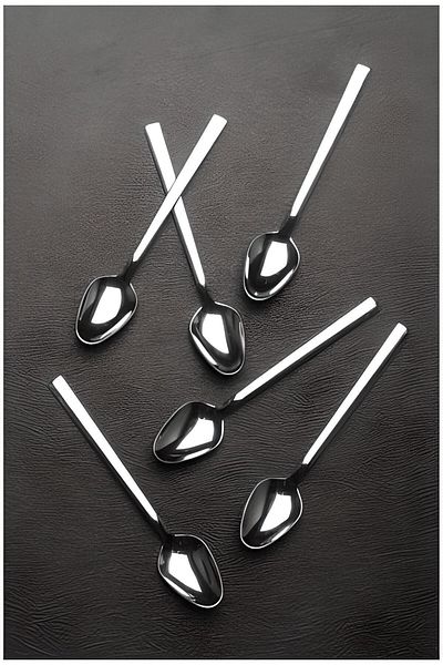 MUTFAKÇIM Nilüfer 6 Pieces Steel Teaspoon Set Stainless Steel