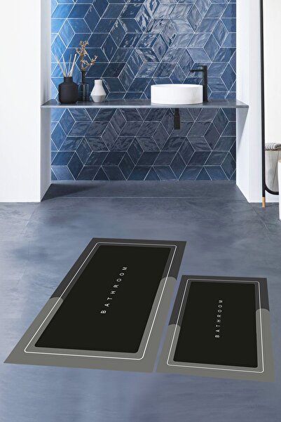 EY HOME Ψηφιακό σετ τουαλέτας με ψηφιακή επιγραφή μπάνιου, αντιολισθητικό, που πλένεται, με τύπωμα