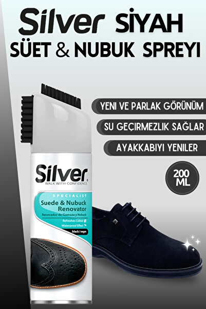 Dopar Bağcık Silver Siyah Süet Ve Nubuk Ayakkabı Yenileyici Sprey 200 ml Set
