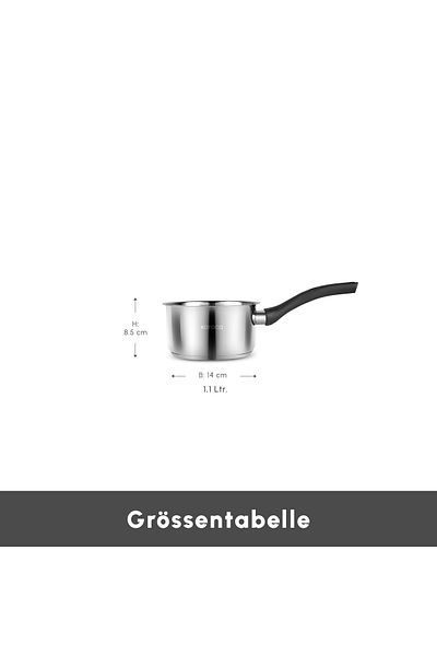 Karaca Gastro Milchtopf, 14 cm - Edelstahl 304 - Milchkännchen 1,1 Liter