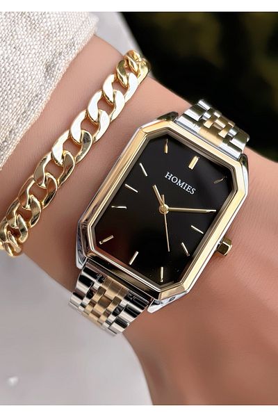 Homies New Season HOMİES ORIGINAL Large Case Rectangular Women's Watch Bracelet Gift