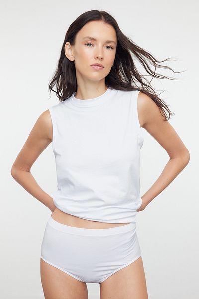 Trendyol Collection Magas gallérú fehér pamut alsóing - THMAW25AL00000