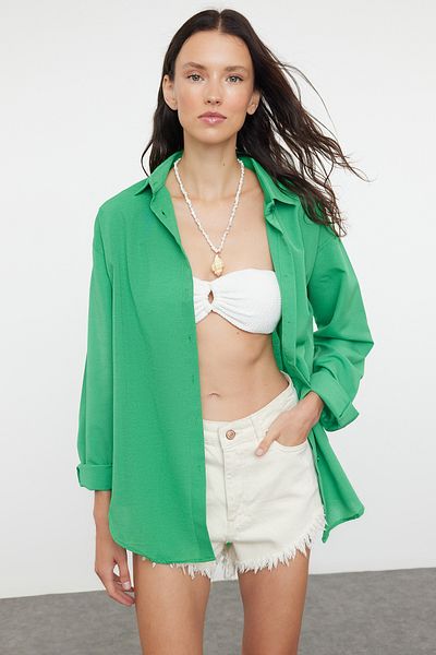 Trendyol Collection Πράσινο υφαντό πουκάμισο - TBESS24GO00044