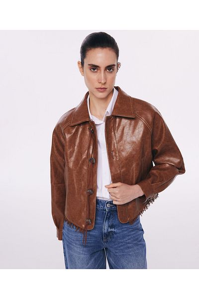Twist Brown Woven Coat - TW 6230012135074