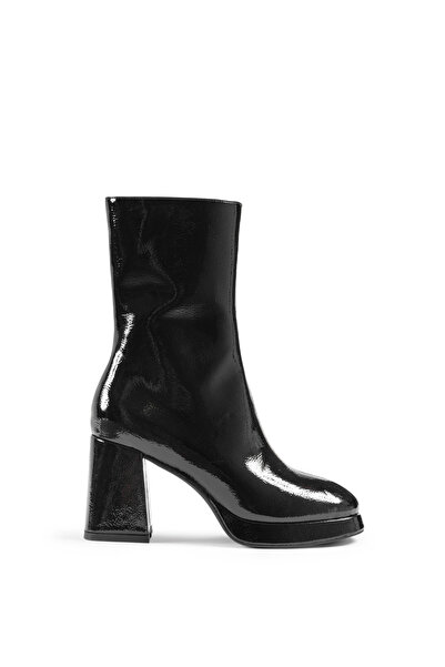 Twist Patent Leather Thick Heeled Boots - TW 6230034034001