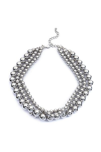 Twist Bead Detailed Metal Necklace