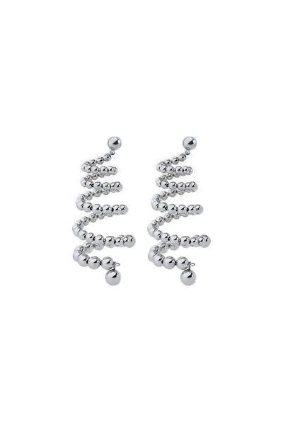 Twist Stylish Earrings with Metal Bead Detail