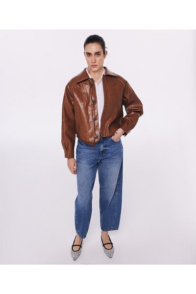 Twist Brown Woven Coat - TW 6230012135074