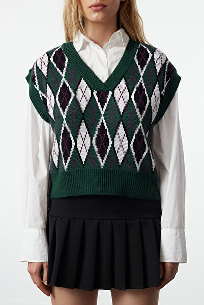 Trendyol Collection Wide Fit Petrol Knitwear Sweater - Twoaw22Bz0048