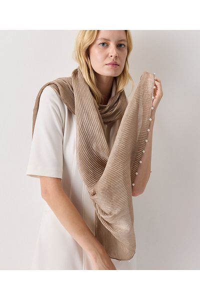 İpekyol Faux Shawl with Pearl Accessories
