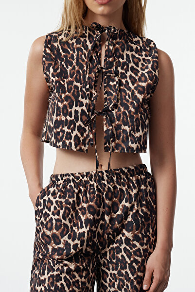 Trendyol Collection Leopard Print Colorful Woven Blouse and Trousers Set - Twoaw25Au00124