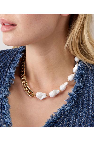 İpekyol Pearl Detailed Faux Chain Necklace