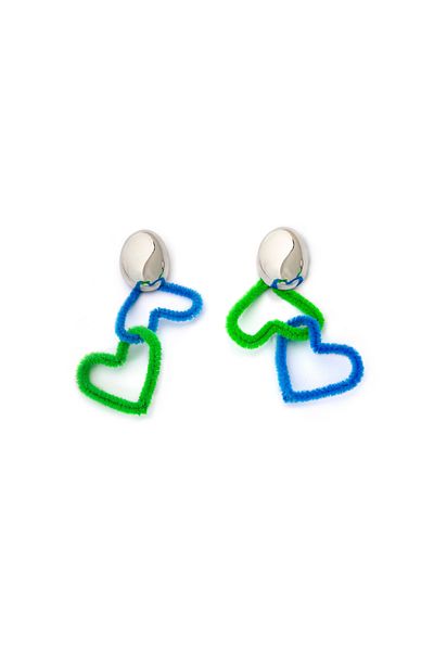 Twist Earrings with Heart