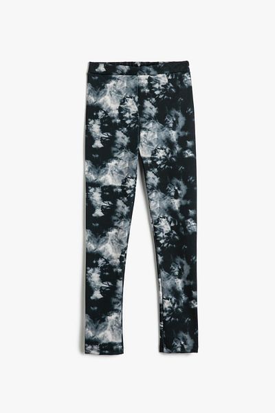 Koton Schwarze gemusterte Strumpfhose für Mädchen