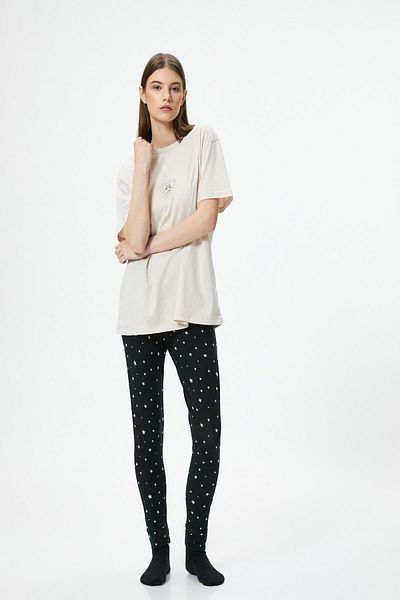 Koton Graues Pyjama-Set für Damen - 4SLK40130MK