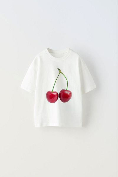 The Champ Clothing Бяла детска тениска с щампа Cherry Cherry Design