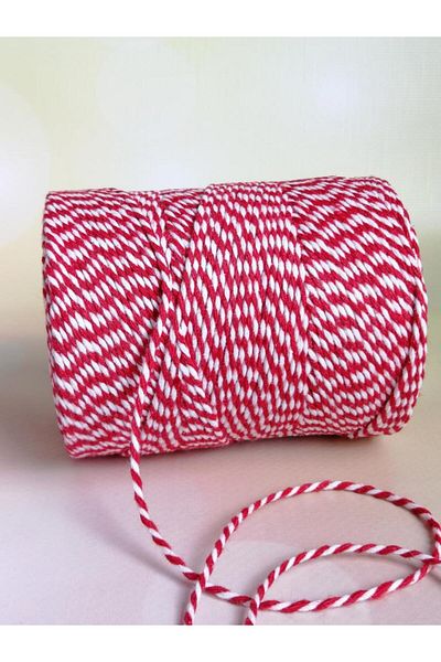 t tuğset etiket Two Color Marteniçka Bracelet - Binding and Packing Rope, Red White 200 Mt-kp081