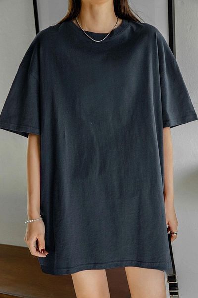 Teenage Millionaire Γυναικείο μπλουζάκι Navy Blue Basic Απλό Unprinted Oversize Salas T-shirt