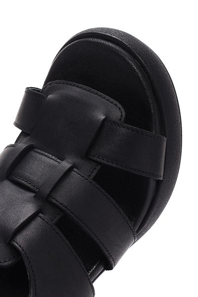 Derimod Black Leather - Ankle Strap Thick Heel Sandals 24sfd201518