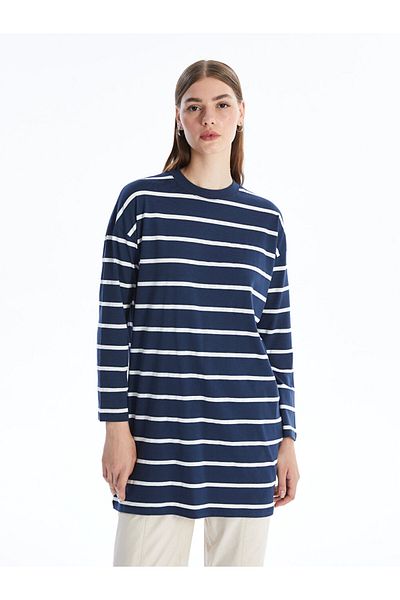 LC Waikiki Striped Crew Neck Long Sleeve Women's Tunic