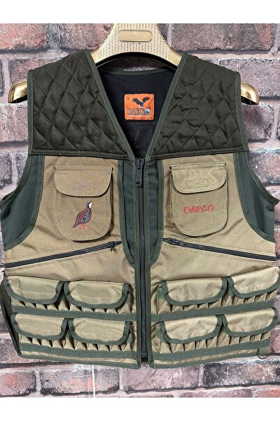 Dargo Haki Nubuk Camel XL Beden Avcı Yeleği