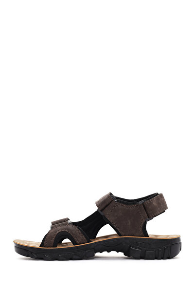 Derimod Nubuck Leather Men's Casual Sandals - Brown Strapped, 24sfd6793v3