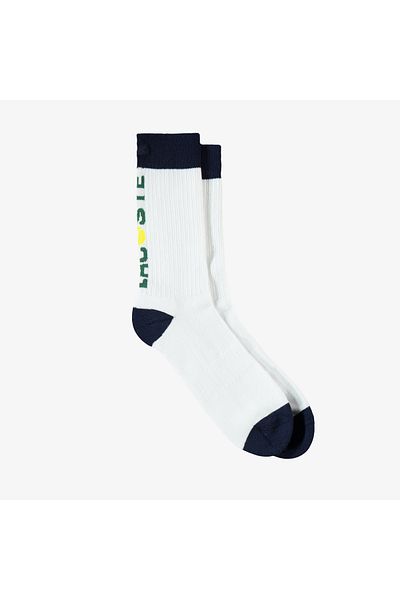 Lacoste Men's Printed White Socks