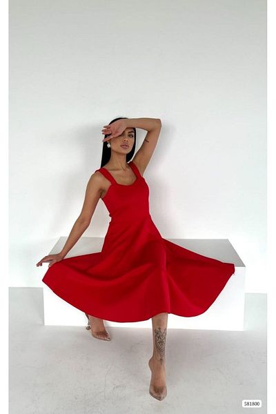 Esinty Esinty Trend - Rochie evazată cu bretele groase pentru femei (colorată)