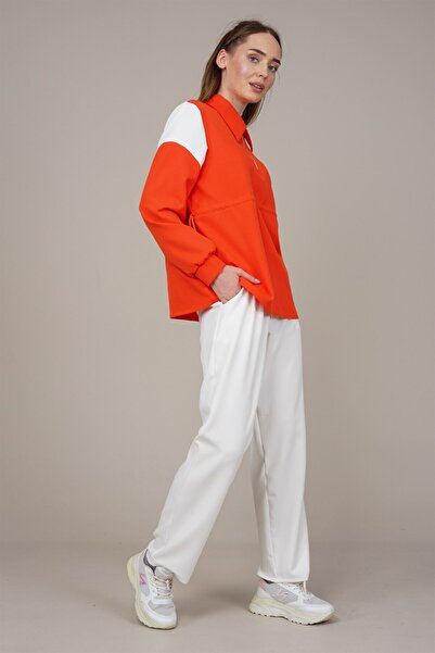 Markosin Women's Piping Detailed Tracksuit Set Orange