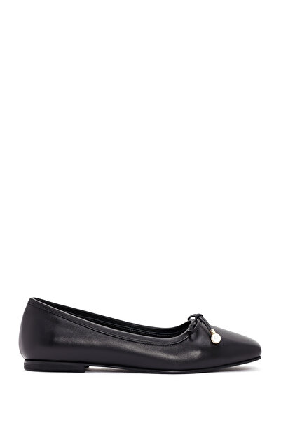 Derimod Black Leather Women's Ballerinas - 24sfd 182018
