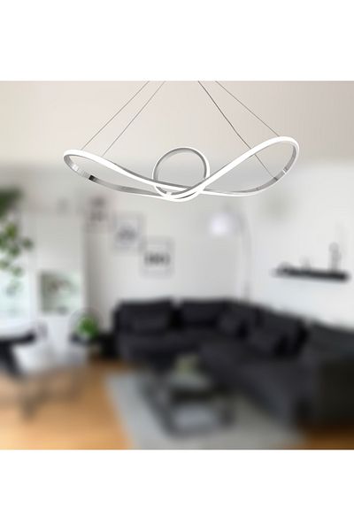 TT AYDINLATMA TT002-KR TT Lighting Bow Tie Model - Chrome Plated, LED Chandelier with 3 Color Light Modules