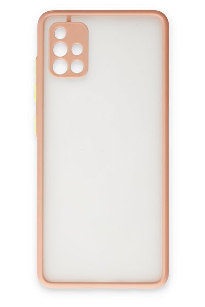 Hatreds Samsung Galaxy A51 Uyumlu Arkası Buzlu Renkli Tasarımlı Kılıf - Pembe