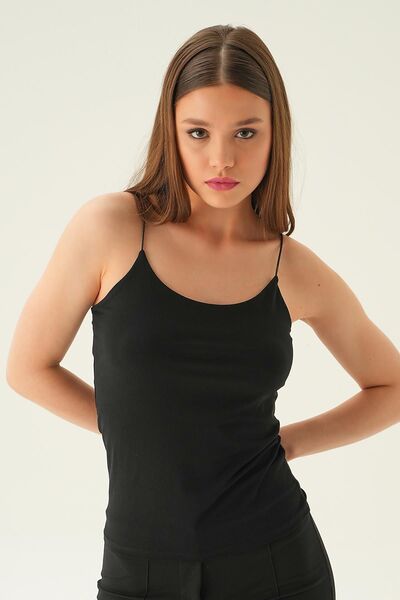 Rays Black Long Strap Undershirt 848
