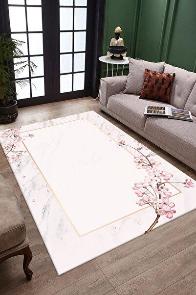 DEKOMOD Dekoratif Dijital Baskılı Kaymaz Taban Yıkanabilir Tüylenmez Kadife K...