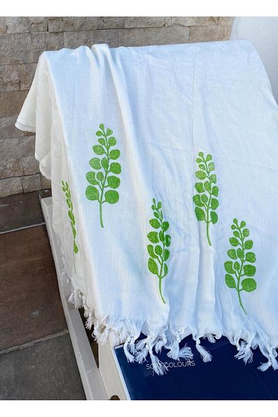 Soft Colours Φυσικό Bamboo Peshtemal 100x180 cm - Παραδοσιακό Ξύλο εμπριμέ