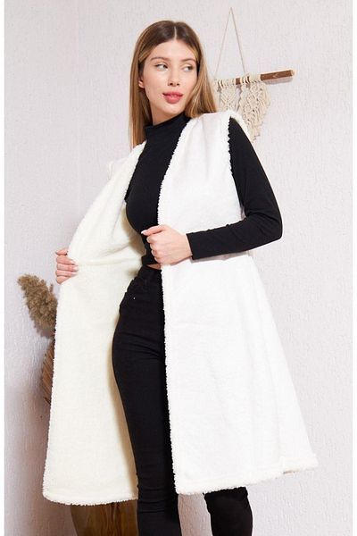 comstar Women's Faux Fur Faux Leather Vest