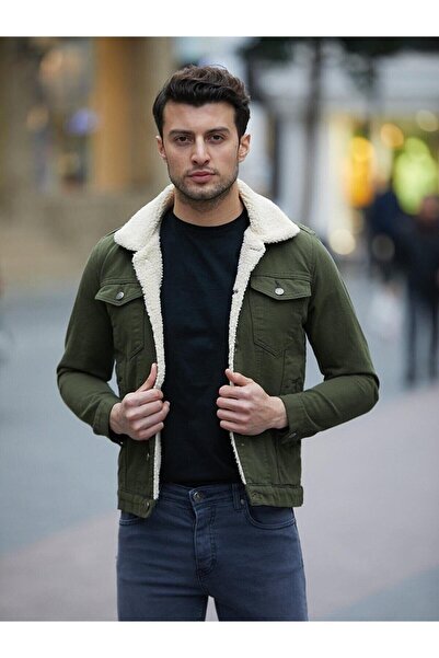 comstar Men's Fur Lined Denim Jacket