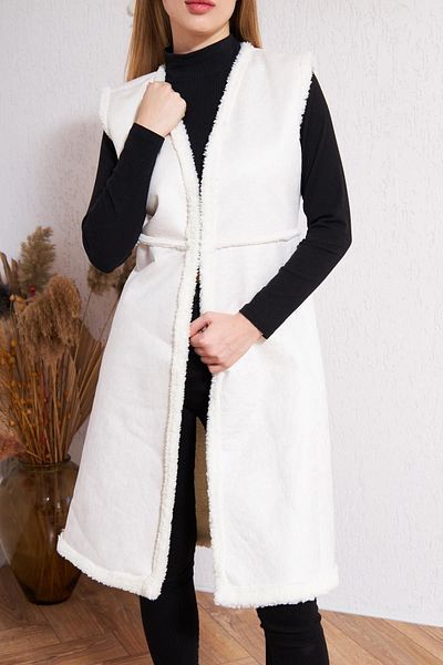 comstar Women's Faux Fur Faux Leather Vest
