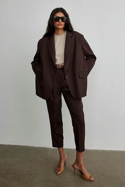 Suud Collection Keserűbarna férfias blézerkabát