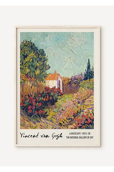 Taranist Χάρτινη αφίσα Vincent Van Gogh Τοπίο Λουλουδάτο Σπίτι Τοπίο